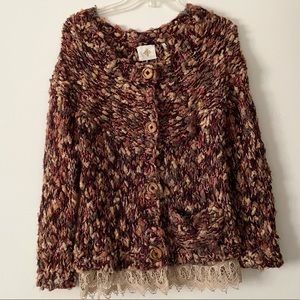 Multi color knitted sweater in size XS